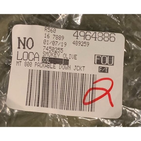 NWT Lands' End Men's 800 Down Packable Jacket Size 2X (50-52) Olive Green - Picture 11 of 12